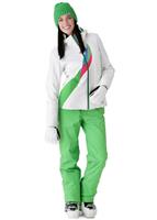 W11 Women's Volt Jacket (White/Classic Green) - Full View