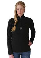 W11 Women's Shimmer Bug Fleece T-Neck (Black)