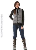 Women's L.A.M.B. Insulator Vest (Big Houndstooth Print) - Burton Womens L.A.M.B Insulator Vest (Big Houndstooth Print) Full