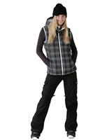 Women's [ak] Squall Down Vest (True Black Mad Plaid) - Alt. View