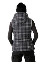Women's [ak] Squall Down Vest (True Black Mad Plaid) - Back View