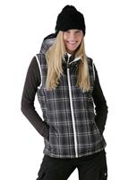 Women's [ak] Squall Down Vest (True Black Mad Plaid)