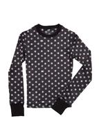 Women's Emblem Base Layer Top (Black Medallion Print) - Studio Shot