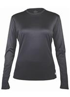 W12 Women's Peach Skins Solid Crewneck (Black) - Studio Shot