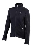 Women's Full Zip Mid-Weight Sweater (Black) - Studio Shot