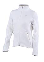 Women's Full Zip Mid-Weight Sweater (White) - Studio Shot