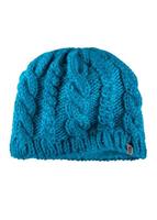 Womens Fuzzy Cable Beanie (Acoustic Blue)
