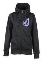 Women's Stade Full Zip Fleece (Black) - Studio Shot