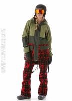 W15 LAMB Riff Parka (Army Green/Photo Cheetah/Weeds/Plaid Ikat) - Army Green/Photo Cheetah/Weeds/Plaid Ikat - Burton LAMB Riff Parka 
