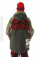 W15 LAMB Riff Parka (Army Green/Photo Cheetah/Weeds/Plaid Ikat) - Army Green/Photo Cheetah/Weeds/Plaid Ikat - Burton LAMB Riff Parka 