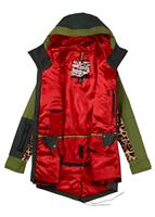 W15 LAMB Riff Parka (Army Green/Photo Cheetah/Weeds/Plaid Ikat) - Army Green/Photo Cheetah/Weeds/Plaid Ikat - Burton LAMB Riff Parka 