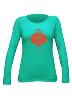 Women's MTF Casablanca Print Scoop Neck - Tropic Green / Cayenne - Hot Chillys Womens MTF Casablanca Print Scoop Neck                                                                                                    