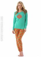 Women's MTF Casablanca Print Scoop Neck - Tropic Green / Cayenne - Hot Chillys Womens MTF Casablanca Print Scoop Neck                                                                                                    