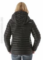 W15 Women's Timeless Hoody Down Jacket - Spyder Womens Timeless Hoody Down Jacket (Black/Silver) Back                                                                                          
