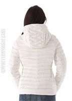 W15 Women's Timeless Hoody Down Jacket - Spyder Womens Timeless Hoody Down Jacket (White/Green Flash) Back                                                                                     