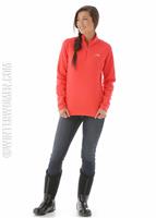 W15 Women's Glacier 1/4 Zip - Melon Red - The North Face Womens Glacier 1/4 Zip