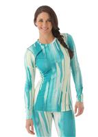 Women's Coldgear Infrared EVO Crew - Emerald Sari/Sugar Mint/Boulder - Under Armour Womens Coldgear Infrared EVO Crew Back 