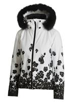 Women's Melissa Jacket with Faux Fur - Black Gradient Flower Print - Sunice Girls JR Ella Technical Jacket - WinterKids.com                                                                                                
