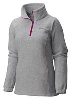 Women's Benton Springs Half Zip - Light Grey Heather / Bright Plum - Columbia Womens Benton Springs Half Zip - WinterWomen.com                                                                                             