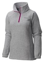 Women's Benton Springs Half Zip - Light Grey Heather / Bright Plum - Columbia Womens Benton Springs Half Zip - WinterWomen.com                                                                                             