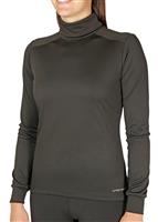 Women's Peach Solid T-Neck - Black - Hot Chillys Womens Peach Solid T-Neck - WinterWomen.com