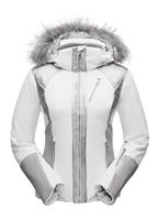 Women's Amour Faux Fur Jacket - White / Silver - Spyder Womens Amour Faux Fur Jacket - WinterWomen.com                                                                                                 