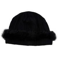 Women's Hat with Fur - Black