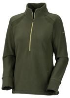 Women's New Just Right Half Zip Fleece (Surplus Green) - Studio View