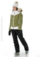 Women's Layla Jacket With Real Fur - Avocado - Sunice Womens Layla Jacket With Real Fur - WinterWomen.com                                                                                            