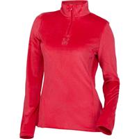 Women's Shimmer Bug Zip T-Neck - Cerise