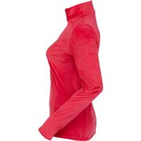 Women's Shimmer Bug Zip T-Neck - Cerise