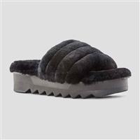 Women's Pozy Lambswool Sandal - Black All Over