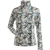 Women's Summit T-Neck Base Layer Top - Aloe Summit Print