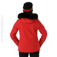 Women's Niseko Faux Fur Parka - Red -                                                                                                                                                       