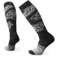 Women's Ski Full Cushion Pattern OTC Socks - Black