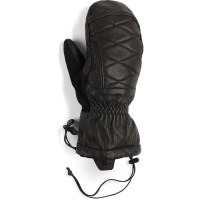 Women's Leather Down Mitten - Black