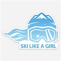 3 Let It Snow Sticker - Ski Like A Girl