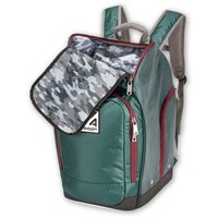 Alpine Ski Boot Backpack – Water-Resistant Gear Bag - Green / Cranberry