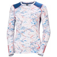 Women's LIFA Active Crew - White Slope Map Aop