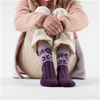 Women's Everyday Cozy Retro Sunflower Crew Socks - Purple Iris