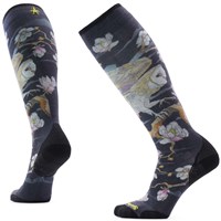 Women's Ski Zero Cushion Nightwatcher Print OTC Socks - Black