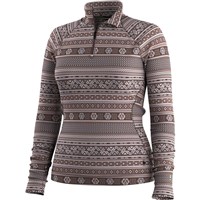 Women's Classic Thermal Merino Base Layer 1/4 Zip - Mocha Fair Isle Fun