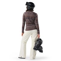 Women's Classic Thermal Merino Base Layer 1/4 Zip - Mocha Fair Isle Fun