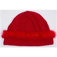 Women's Hat with Fur - Red
