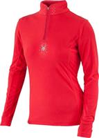 W11 Women's Shimmer Bug Fleece T-Neck (Rouge) - Alt. View