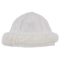 Women's Hat with Fur - White